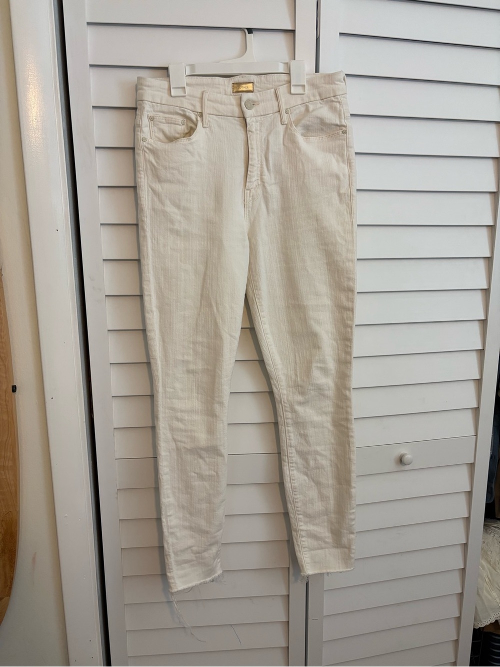 MOTHER Cream Kids Denim Jeans with Gold Label